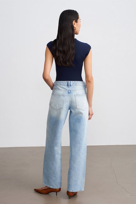 Låg midja raka denimjeans i bomull - Image 2