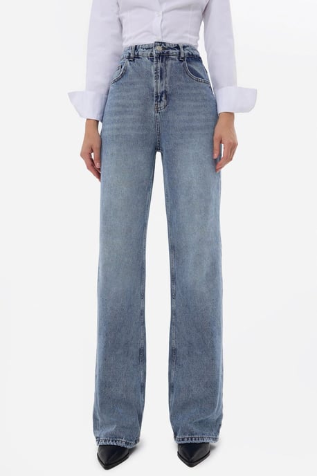 High-Waist Straight-Leg Denim Jeans - Image 2