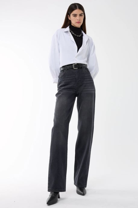 Washed Straight-Leg Jeans - Image 1