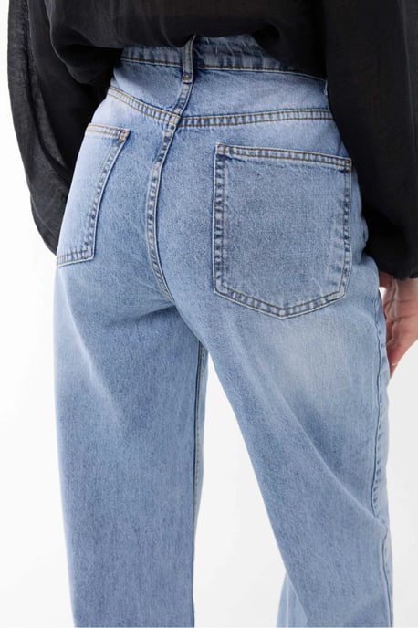 High-Waist Straight-Leg Washed Pants - Image 5