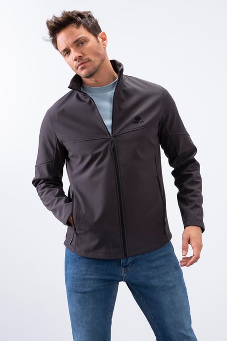 Heren Solid Scuba Zip-Front Jas - Image 1