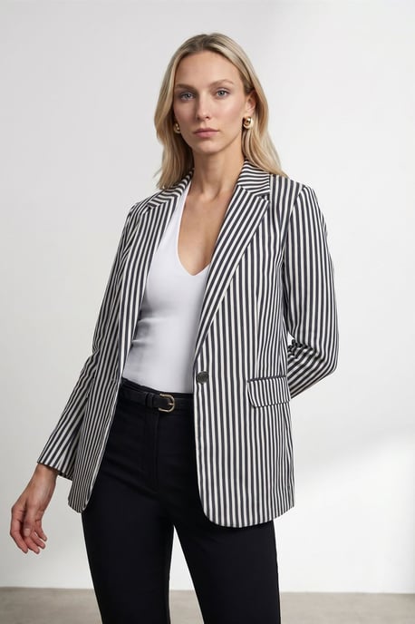 Randig Poplinblazer Jacka - Image 3
