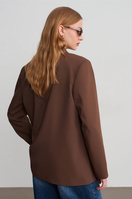Oversized Lange Crepe Blazer Jas - Image 2