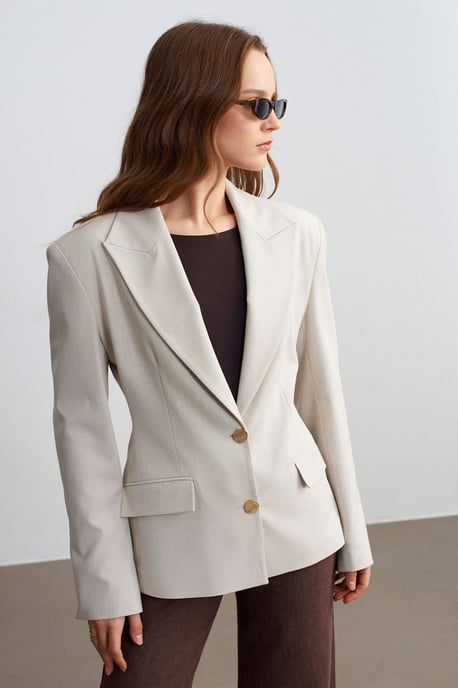 Women's Crepe Blazer Jacket - Image 4