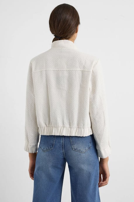 Tweed Round Neck Jacket with a Pocket Detail - Image 5
