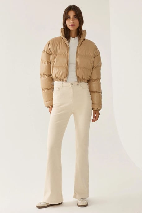 Faux läder puffjacka - Image 2