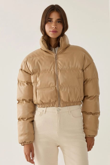 Faux läder puffjacka - Image 4