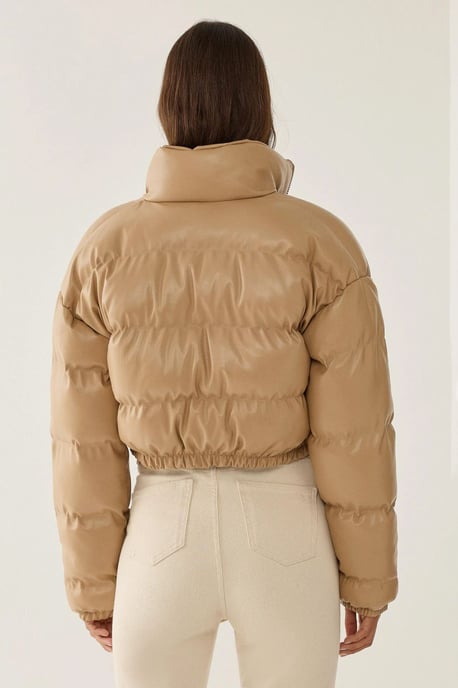Faux läder puffjacka - Image 5