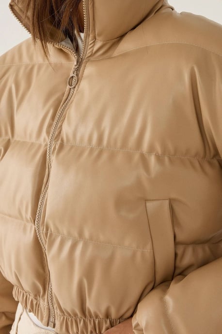 Faux läder puffjacka - Image 6