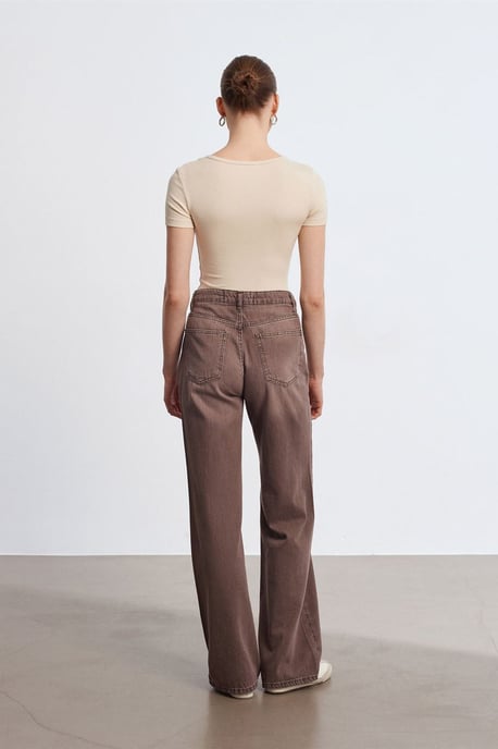 High-Waist Wide-Leg Cotton Denim Jeans - Image 3