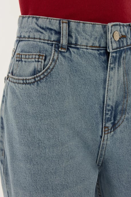 Ripped High Waist Wide Leg Denim Jeans - Image 5