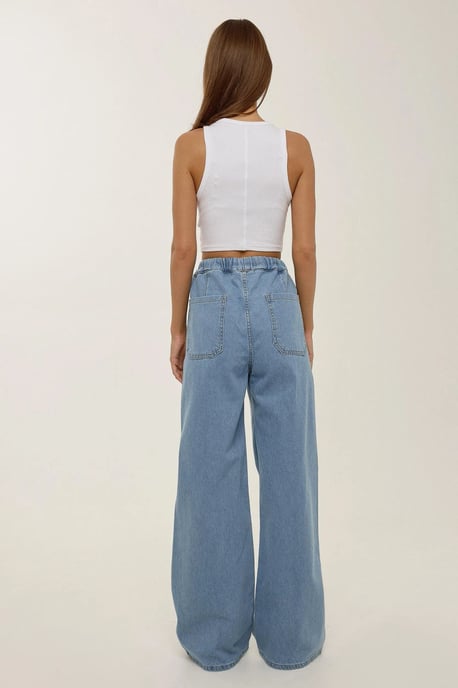 Corded High Waist Wide Leg Jeans - Image 4
