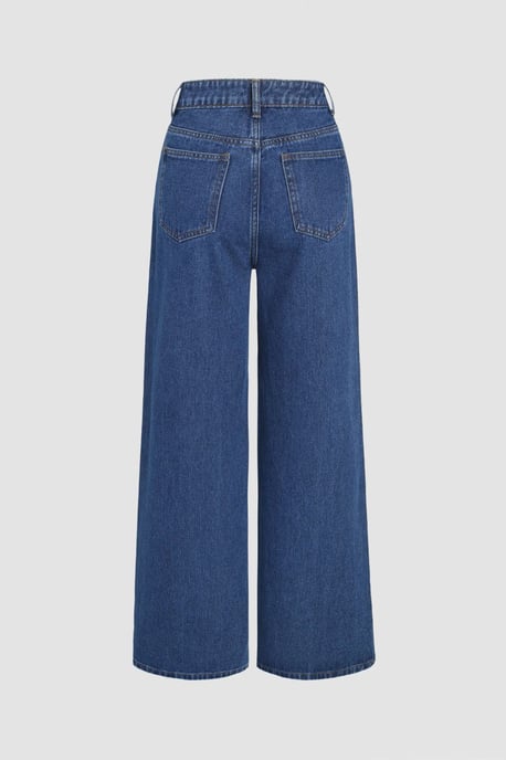 Wide Leg Jeans with Stitch Detail - Image 3