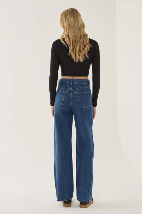 Wide Leg Jeans with Stitch Detail - Image 6