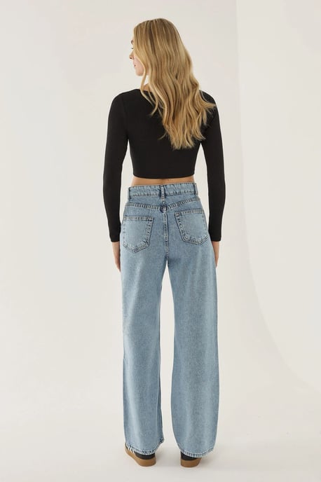 Destroyed Wide Leg Jeans - Image 6