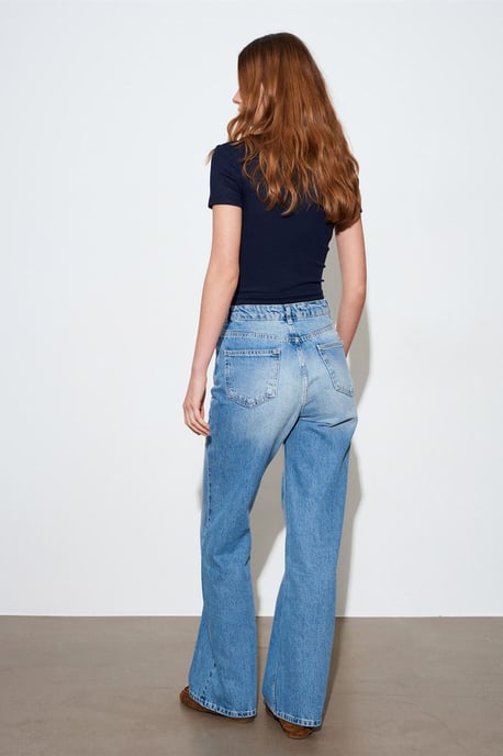Hoog-Waisted Wijde Jeans van Katoen - Image 3