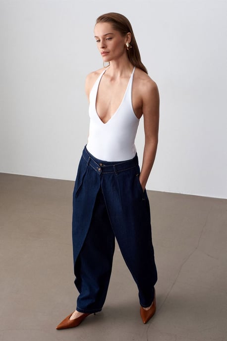 High-waist Wide-leg Denim Jeans - Image 4
