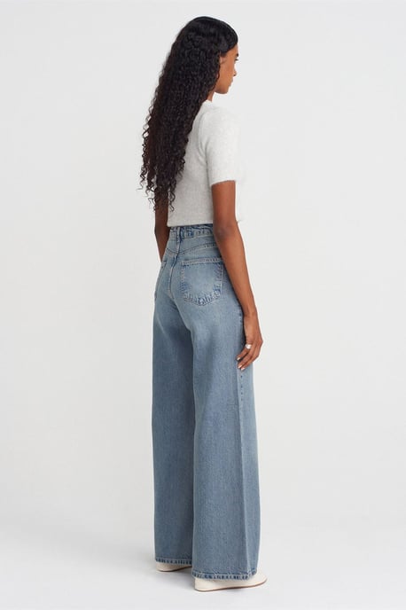 Hoog-Waisted Wijde Jeans van Katoen - Image 2