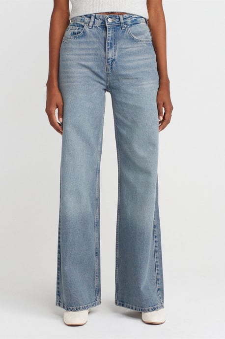 Hoog-Waisted Wijde Jeans van Katoen - Image 4