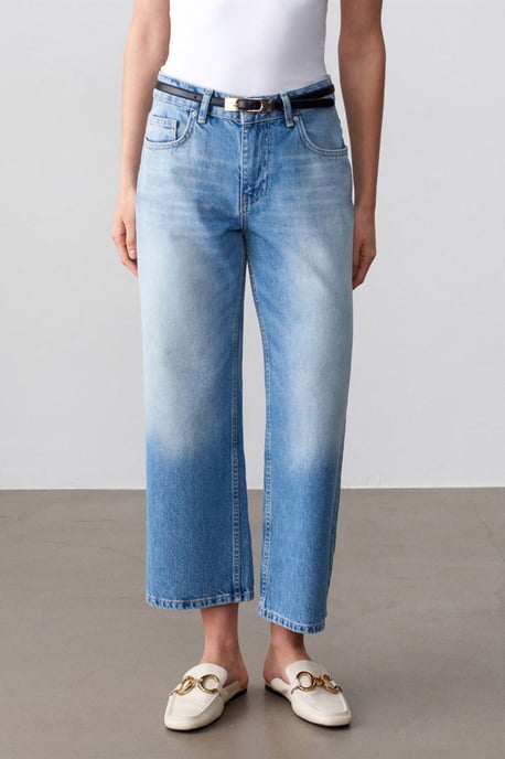 Lågmidjade vida caprijeans - Image 3