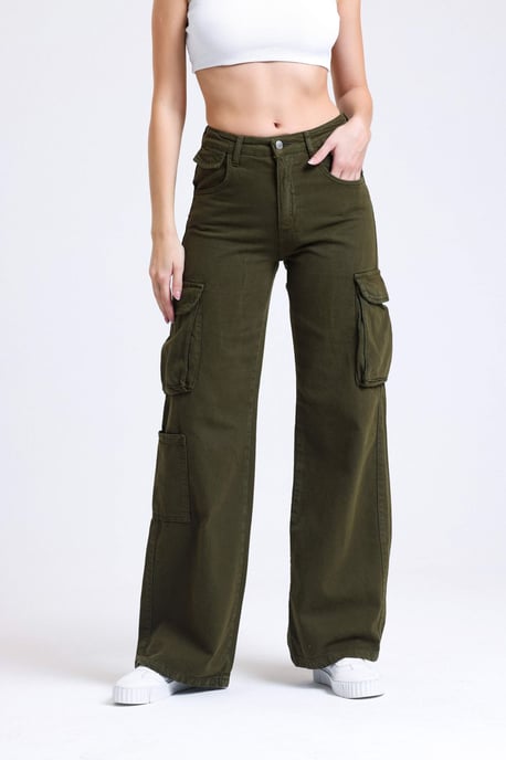 Mid Rise Pocket Cargo Jeans - Image 1