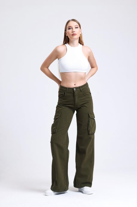 Mid Rise Pocket Cargo Jeans - Image 4