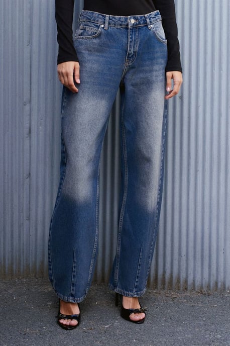 Högmidjade vida jeans i bomulldenim - Image 5