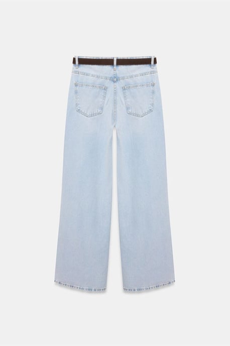 High Waist Wide Leg Cotton Denim Jeans - Image 6