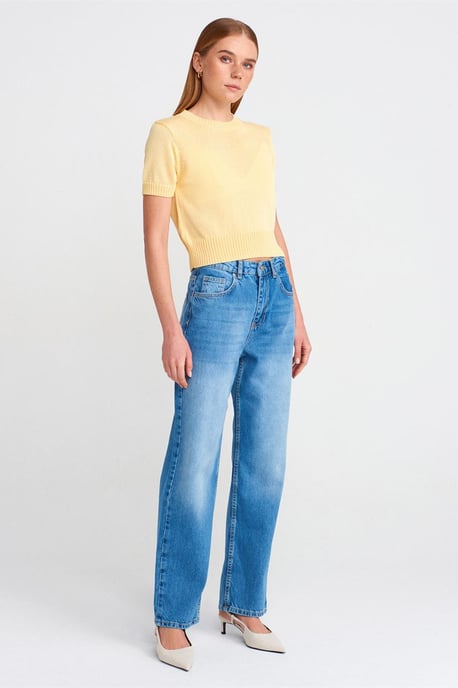 Kvinnors högmidjade vida jeans - Image 1