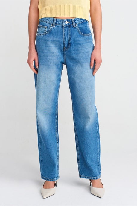 Kvinnors högmidjade vida jeans - Image 3