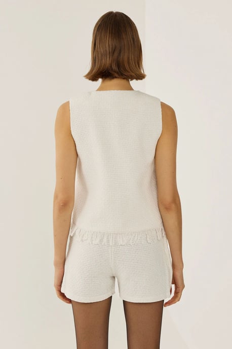 Button Detailed Tweed Vest - Image 6