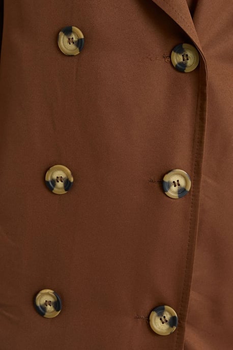 Double-Breasted Belted Long Trench Coat - Image 6
