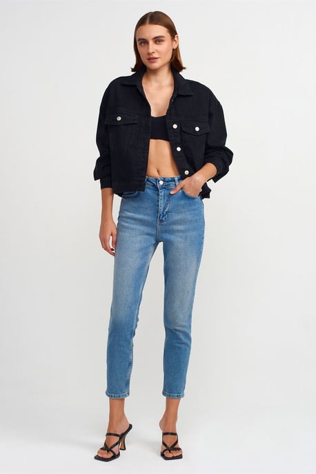 Dames Hoge Taille Slim Rechtonde Jeans - Image 1