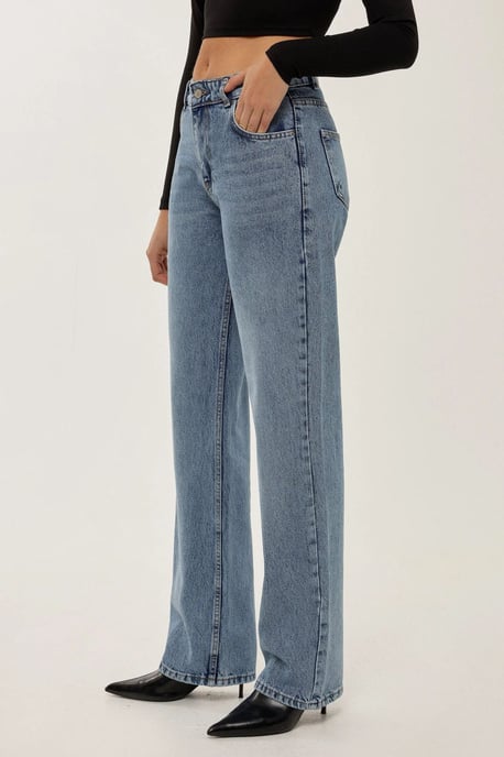 Straight Leg Medium Rise Jean - Image 1