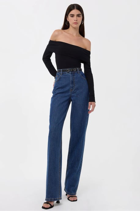 High-Waist Straight-Leg Washed Pants - Image 1