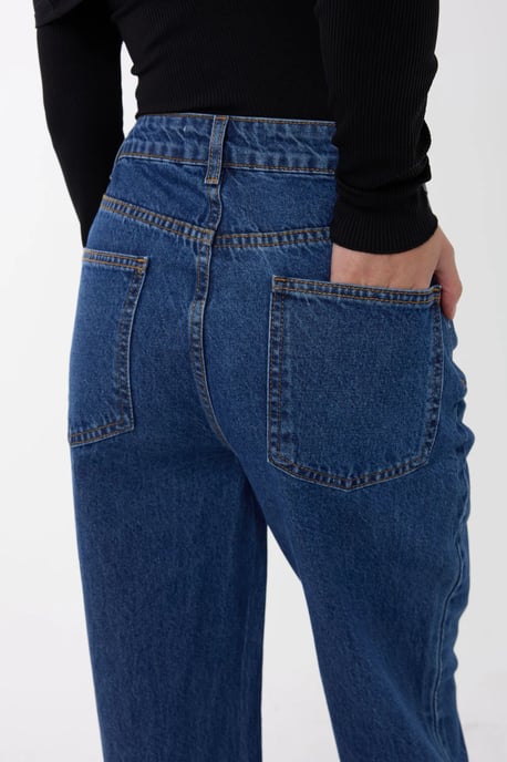 High-Waist Straight-Leg Washed Pants - Image 5