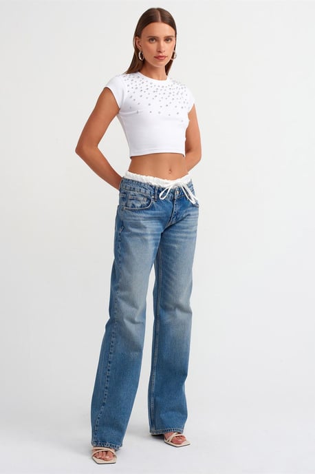 Dames Mid-Waist Rechtvallende Jeans - Image 1