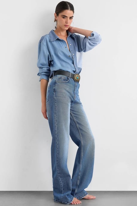 High-Waist Straight-Leg Denim Jeans - Image 3