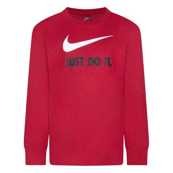 Nike Childrens/Kids Just Do It Swoosh Long-Sleeved T-Shirt (University Red) - Image 1