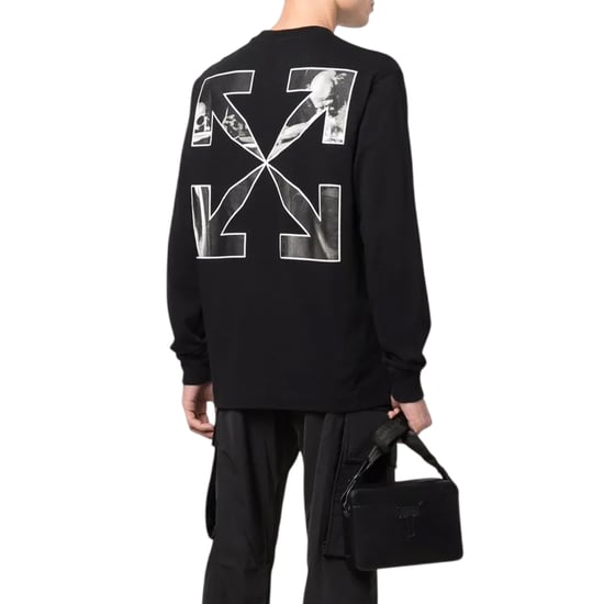 Off-White Heren-T-shirt met lange mouwen (Zwart/roze) - Image 2