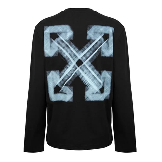 Off White Katoenen Crew Neck Regular T-shirt Heren (Zwart/Aqua) - Image 2