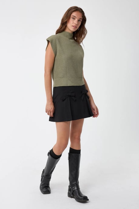 Half Turtleneck Knit Sweater - Image 2