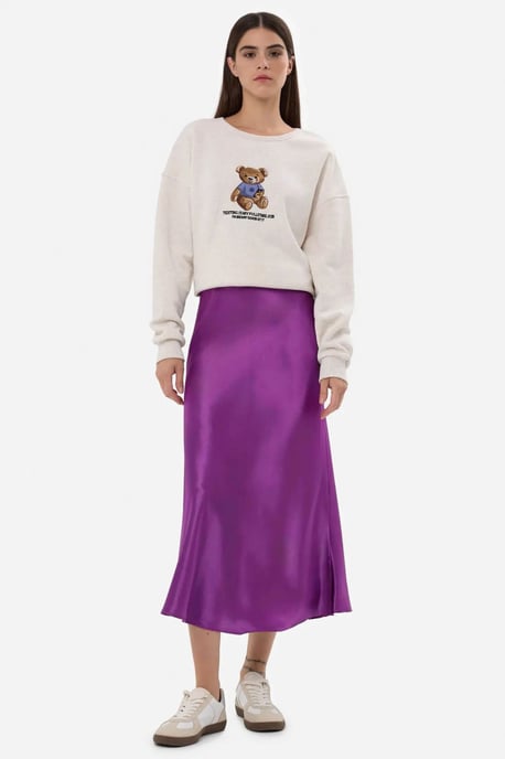 High-Waist Satin Midi Skirt - Image 2