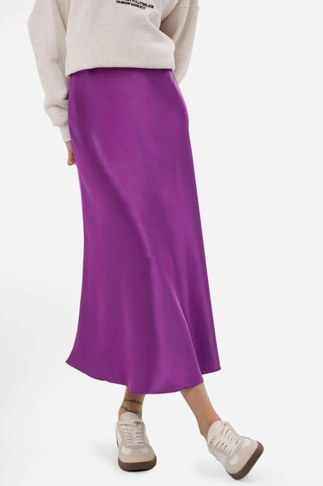 High-Waist Satin Midi Skirt - Image 3