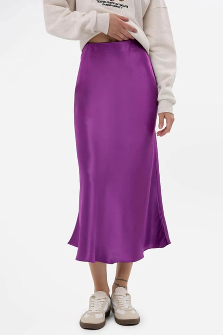 High-Waist Satin Midi Skirt - Image 4