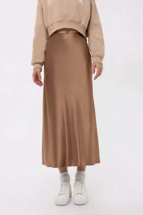High-Waist Satin Midi Skirt - Image 2