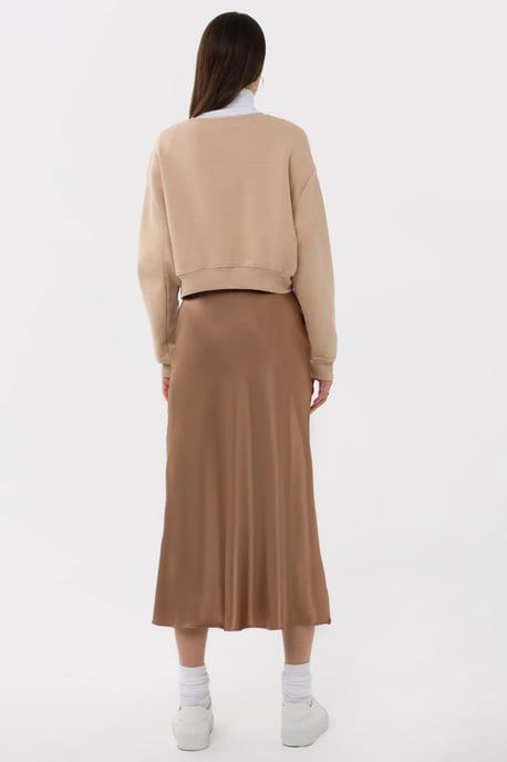 High-Waist Satin Midi Skirt - Image 4