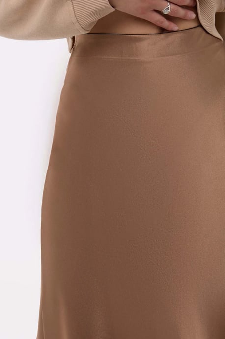 High-Waist Satin Midi Skirt - Image 5