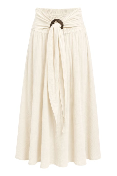 Hoge Taille Geknoopte A-Lijn Maxi Rok - Image 1