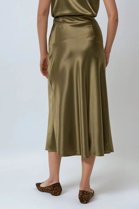 High-Waist Satin Midi Skirt - Image 5